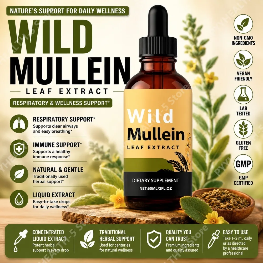 Tetes Daun Mullein Liar dengan - Herbal Wellness Liquid ulasan dan harga