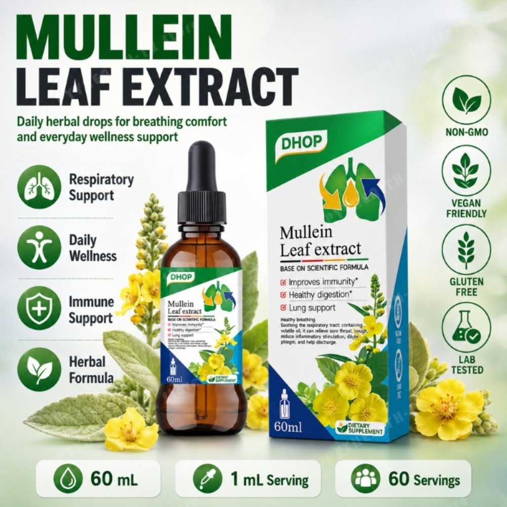 Ekstrak Daun Mullein Tetes 60m - Herbal Wellness Liquid ulasan dan harga